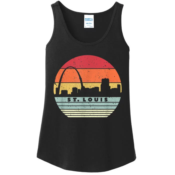 St. Louis Souvenir Shirt. Retro Style USA Skyline Ladies Essential Tank