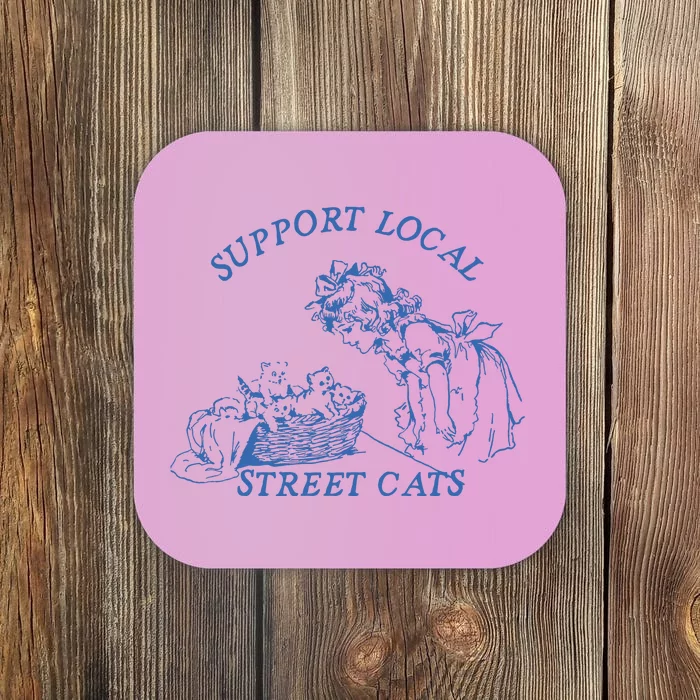 Support Local Street Vintage Graphic Coaster