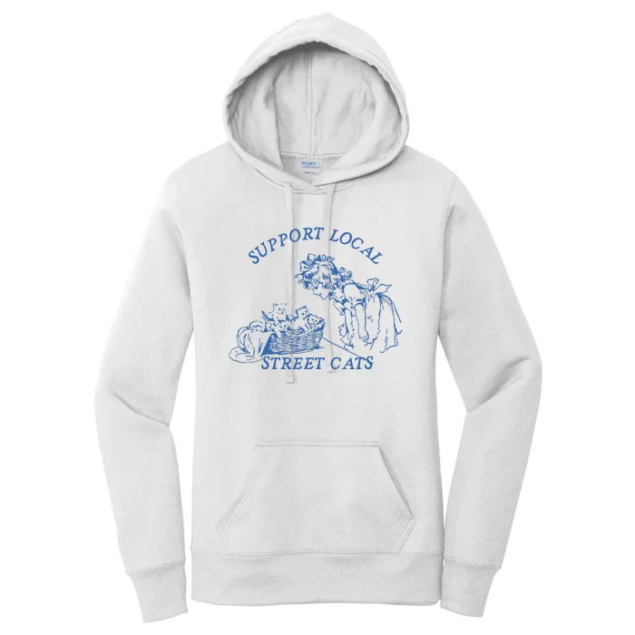 Support Local Street Vintage Graphic Women's Pullover Hoodie