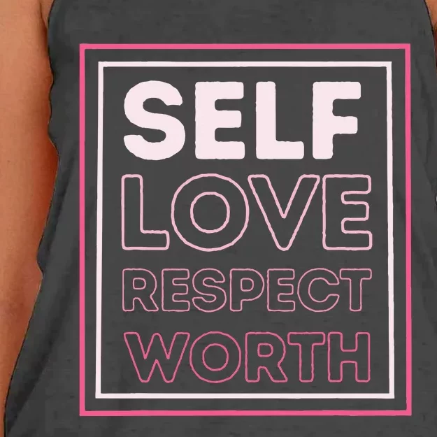 Self Love Self Respect Self Worth Empowerment Confidence Women's Knotted Racerback Tank