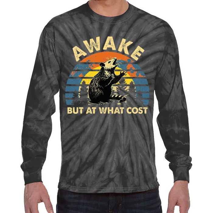 Spoonie Life Sleep Possum – Awake But At What Cost Tie-Dye Long Sleeve Shirt