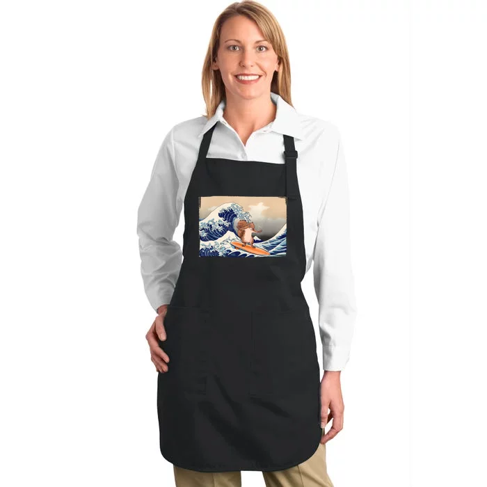 Squirrel Lover Squirrel Art Funny Surf Funny Squirrel Full-Length Apron With Pocket