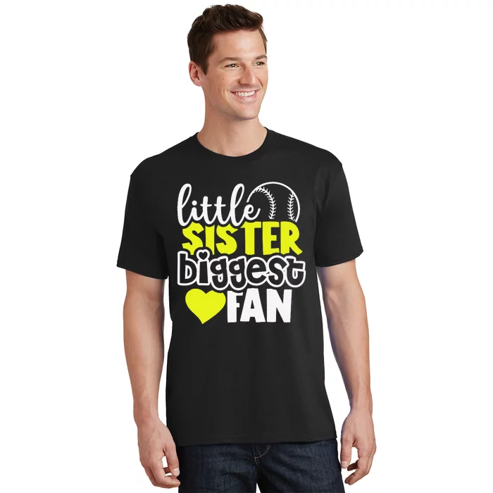 Softball Little Sister Biggest Fan T-Shirt