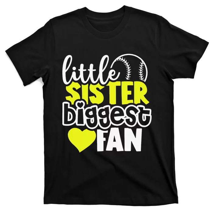 Softball Little Sister Biggest Fan T-Shirt