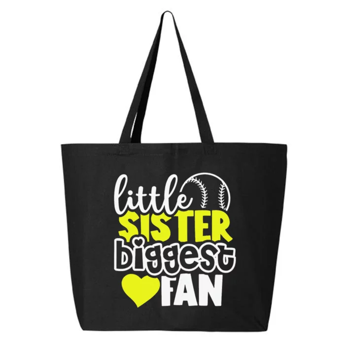 Softball Little Sister Biggest Fan 25L Jumbo Tote