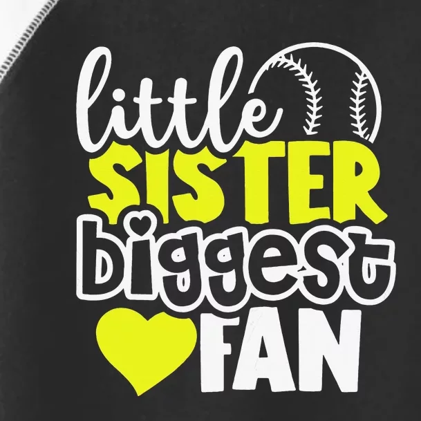 Softball Little Sister Biggest Fan Toddler Fine Jersey T-Shirt