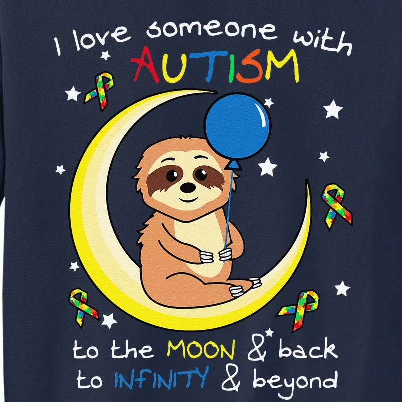 Sloth Love Someone With Puzzle Cool Autism Awareness Gift Tall Sweatshirt