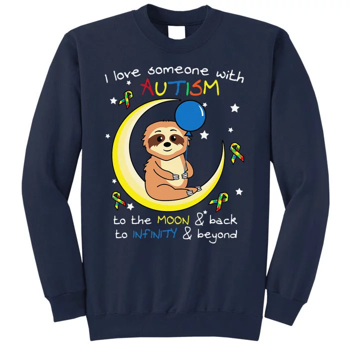 Sloth Love Someone With Puzzle Cool Autism Awareness Gift Tall Sweatshirt