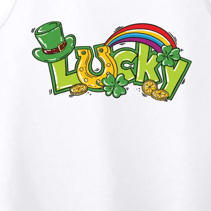 Shamrock Lucky St Patricks Day Cute Performance Tank