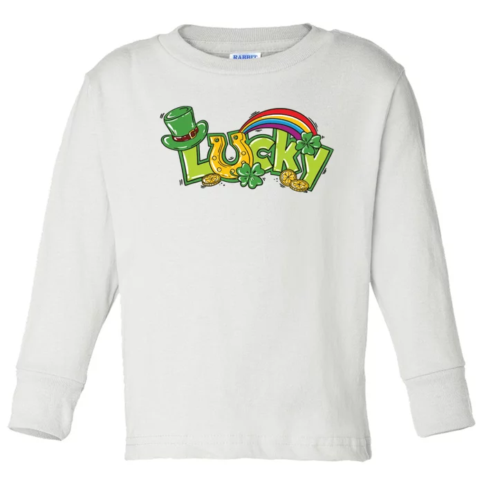 Shamrock Lucky St Patricks Day Cute Toddler Long Sleeve Shirt