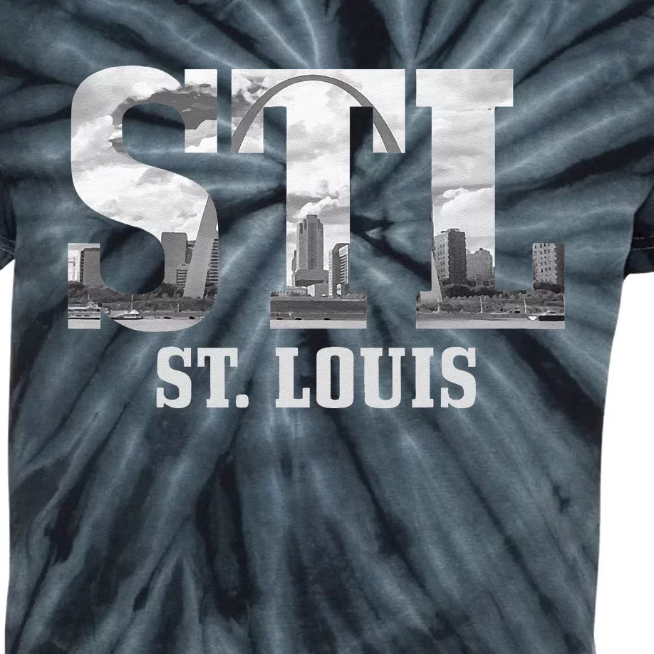 St. Louis STL Skyline Pride Missouri Vintage Kids Tie-Dye T-Shirt