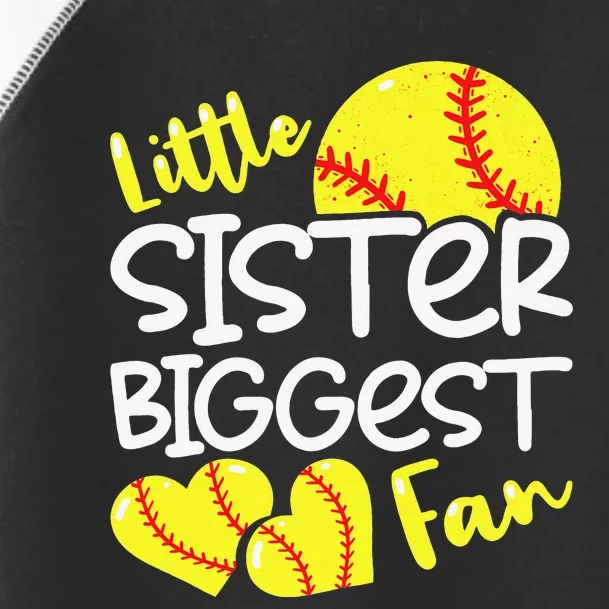 Softball Little Sister Biggest Fan Teen Toddler Fine Jersey T-Shirt