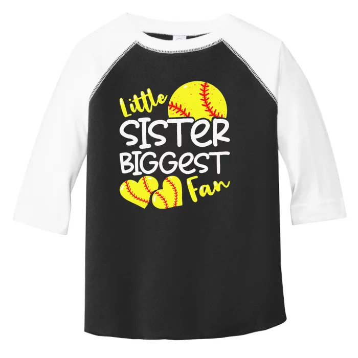 Softball Little Sister Biggest Fan Teen Toddler Fine Jersey T-Shirt