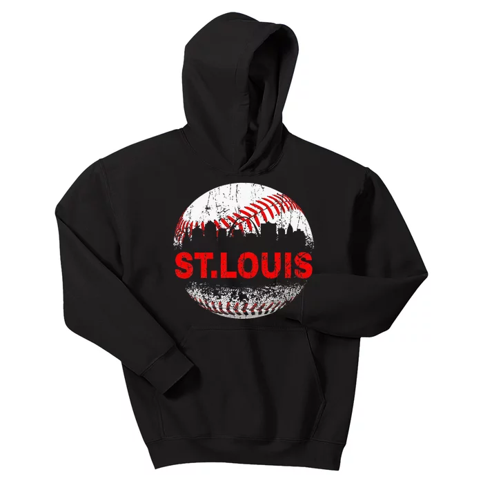 St. Louis Souvenir Baseball City Downtown I Love St. Louis Kids Hoodie