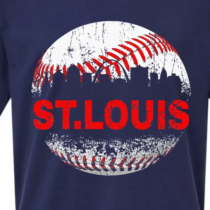 St. Louis Souvenir Baseball City Downtown I Love St. Louis Sueded Cloud Jersey T-Shirt