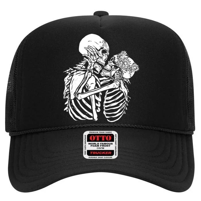 Skeleton Lovers High Crown Mesh Trucker Hat