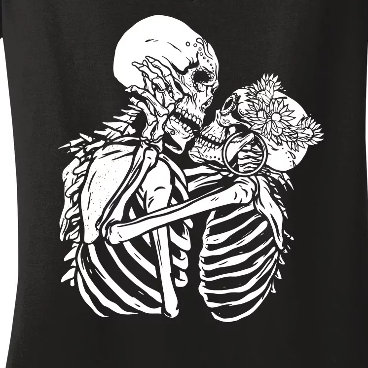 Skeleton Lovers Women's V-Neck T-Shirt