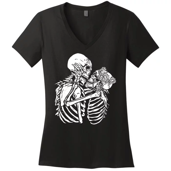 Skeleton Lovers Women's V-Neck T-Shirt