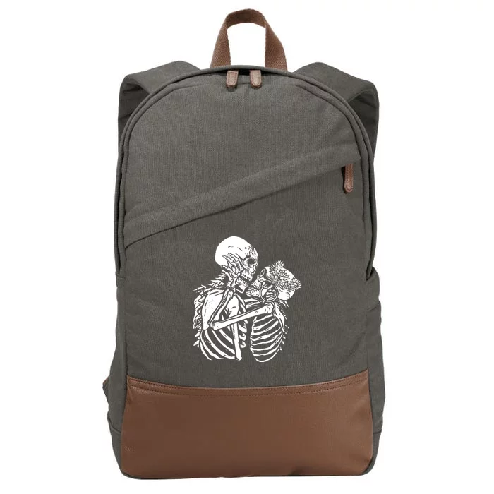 Skeleton Lovers Cotton Canvas Backpack