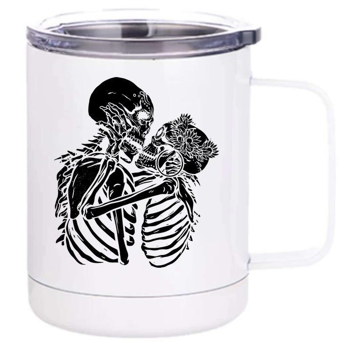 Skeleton Lovers Front & Back 12oz Stainless Steel Tumbler Cup