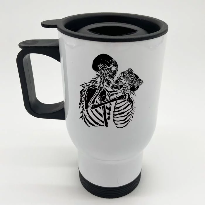 Skeleton Lovers Front & Back Stainless Steel Travel Mug