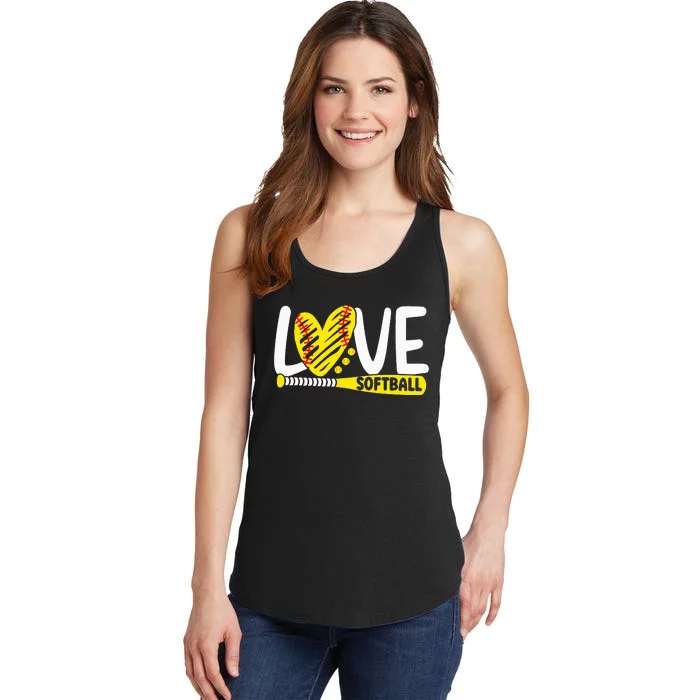 Softball Love Softball Ladies Essential Tank