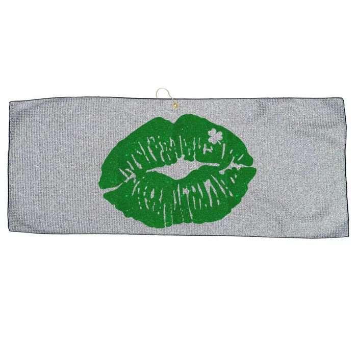 Shamrock Lip St Patricks Day Large Microfiber Waffle Golf Towel