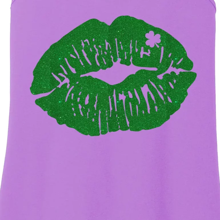 Shamrock Lip St Patricks Day Ladies Essential Tank