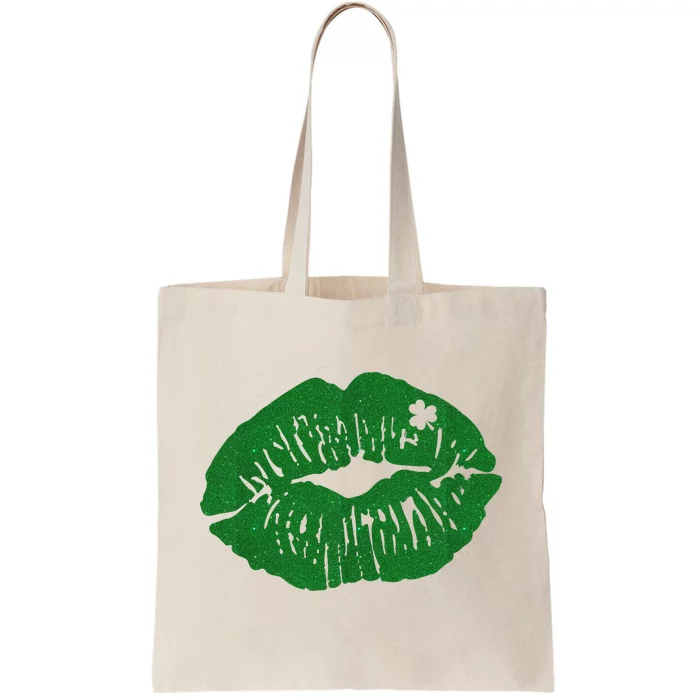 Shamrock Lip St Patricks Day Tote Bag