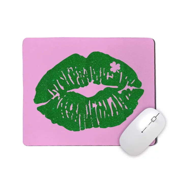 Shamrock Lip St Patricks Day Mousepad