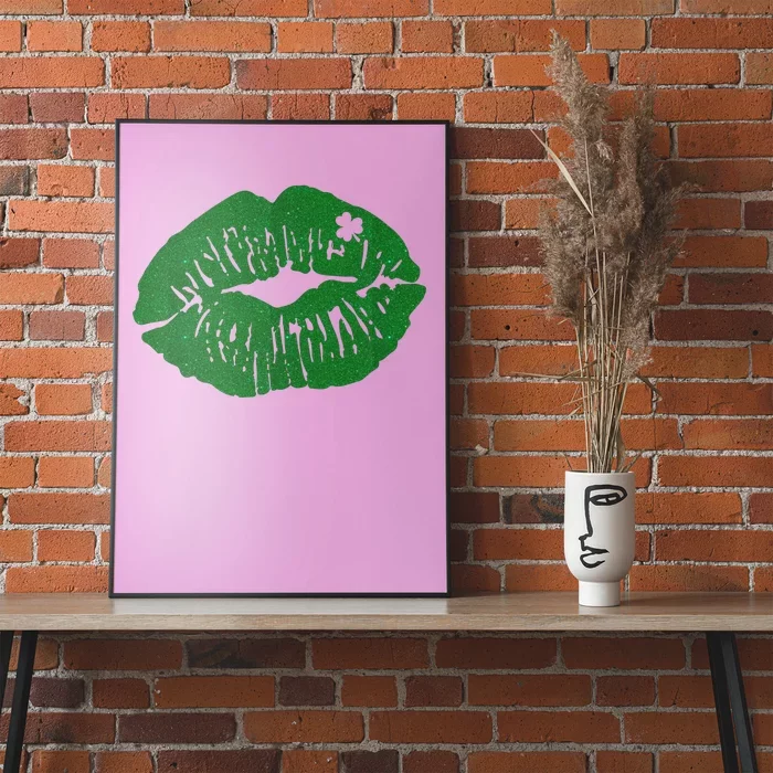 Shamrock Lip St Patricks Day Poster