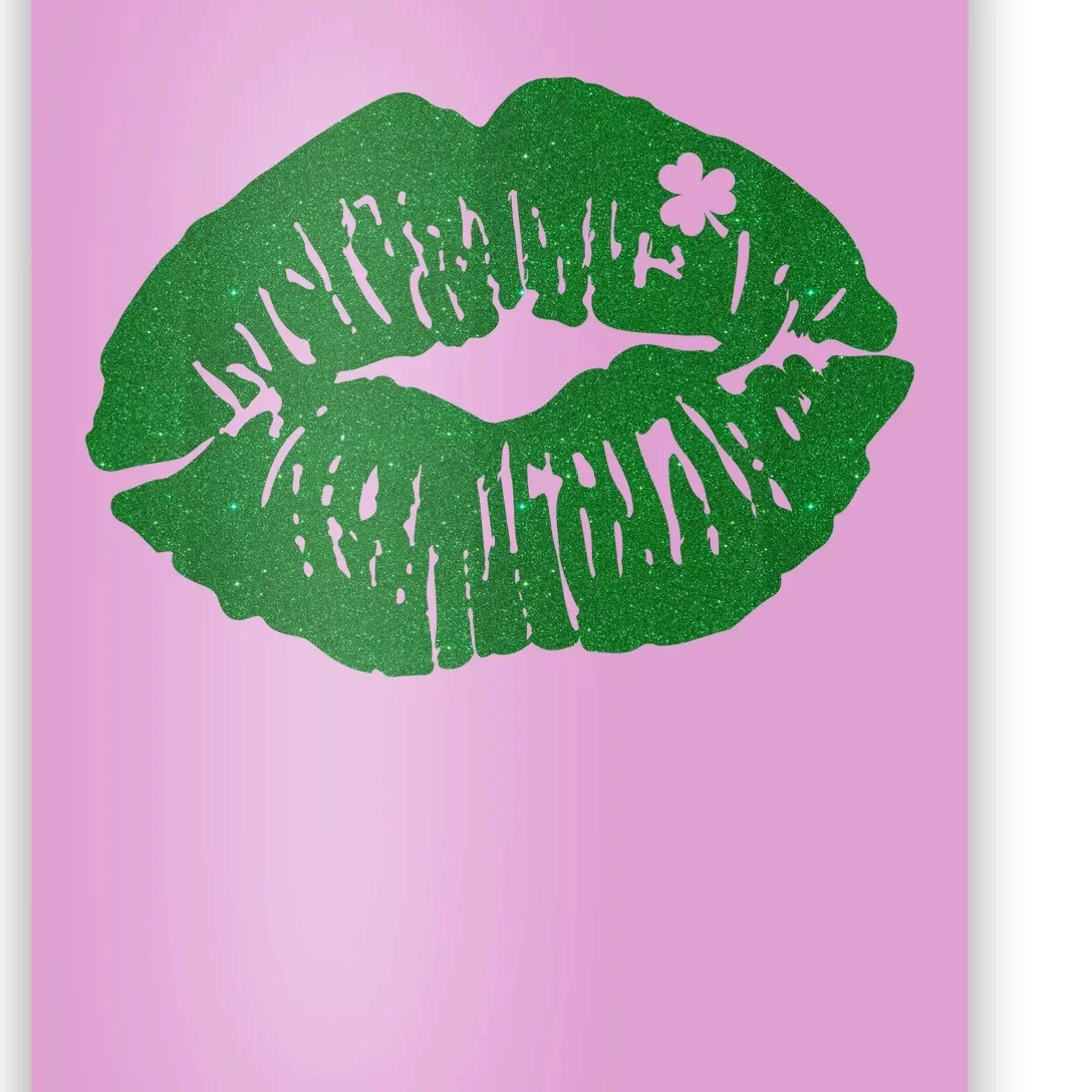 Shamrock Lip St Patricks Day Poster