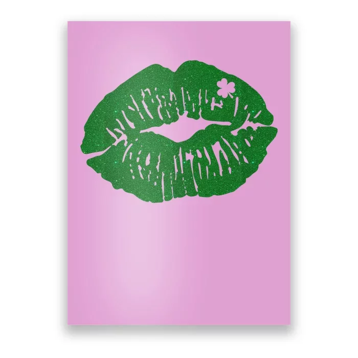 Shamrock Lip St Patricks Day Poster