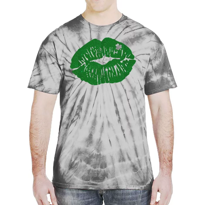 Shamrock Lip St Patricks Day Tie-Dye T-Shirt