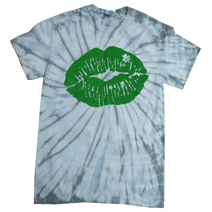 Shamrock Lip St Patricks Day Tie-Dye T-Shirt