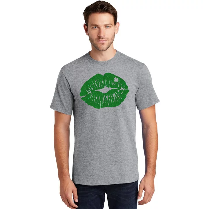 Shamrock Lip St Patricks Day Tall T-Shirt