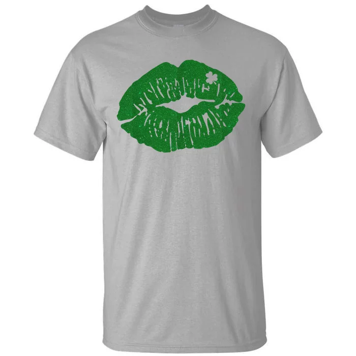 Shamrock Lip St Patricks Day Tall T-Shirt