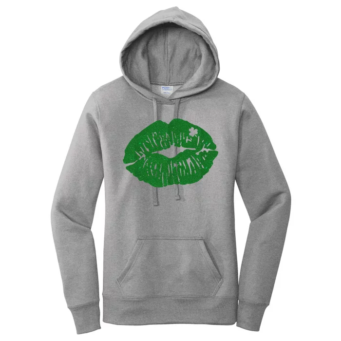 Shamrock Lip St Patricks Day Women's Pullover Hoodie