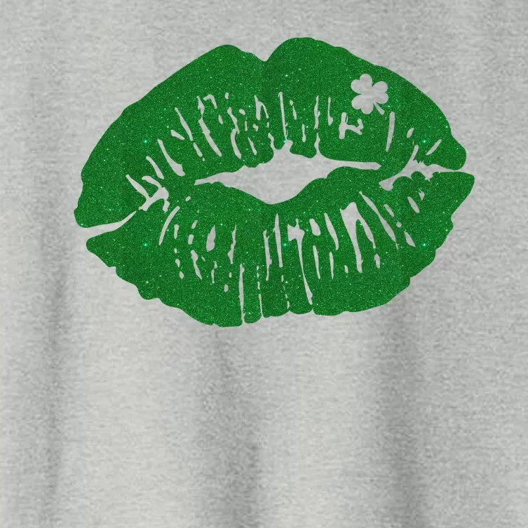 Shamrock Lip St Patricks Day Women's Crop Top Tee