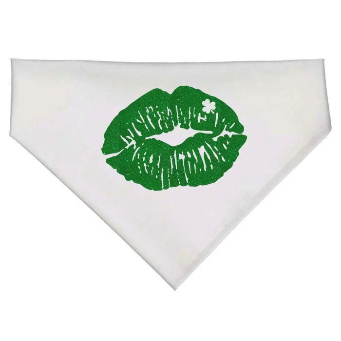 Shamrock Lip St Patricks Day USA-Made Doggie Bandana