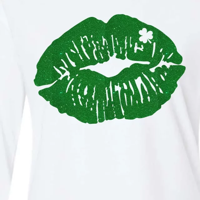 Shamrock Lip St Patricks Day Womens Cotton Relaxed Long Sleeve T-Shirt