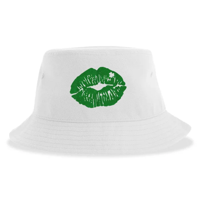 Shamrock Lip St Patricks Day Sustainable Bucket Hat