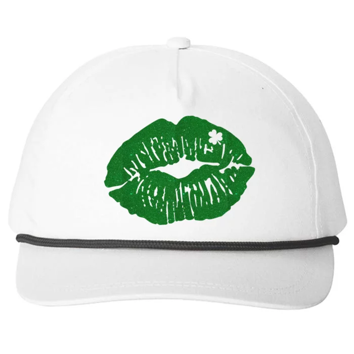 Shamrock Lip St Patricks Day Snapback Five-Panel Rope Hat