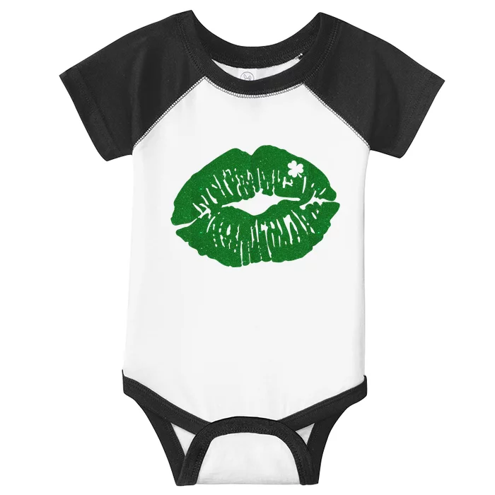 Shamrock Lip St Patricks Day Infant Baby Jersey Bodysuit