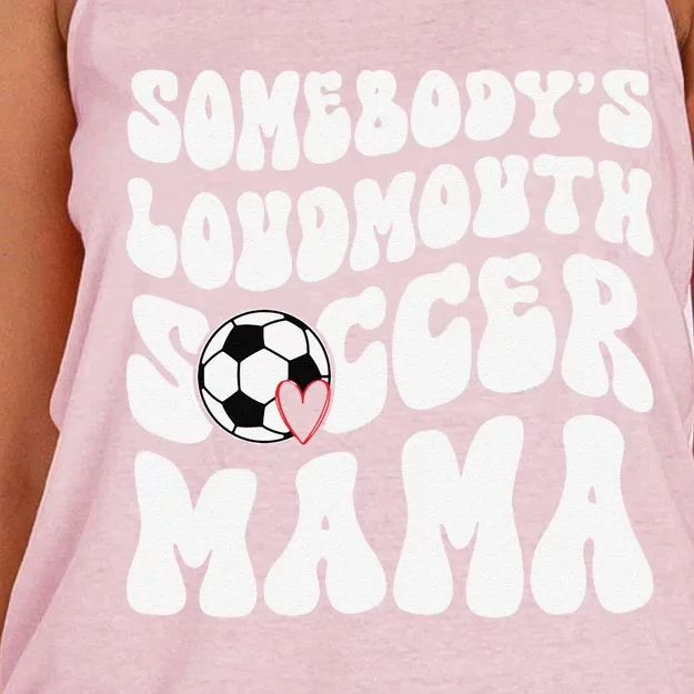 Somebody’S Loudmouth Soccer Mama Mothers Day Gifts For Mom Women's Knotted Racerback Tank