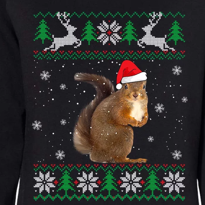 Squirrel Lover Santa Hat Animals Gift For Xmas Womens California Wash Sweatshirt