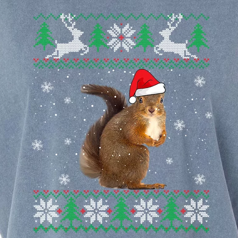 Squirrel Lover Santa Hat Animals Gift For Xmas Garment-Dyed Women's Muscle Tee