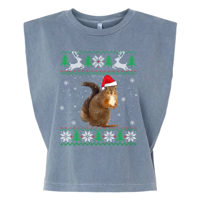 Squirrel Lover Santa Hat Animals Gift For Xmas Garment-Dyed Women's Muscle Tee