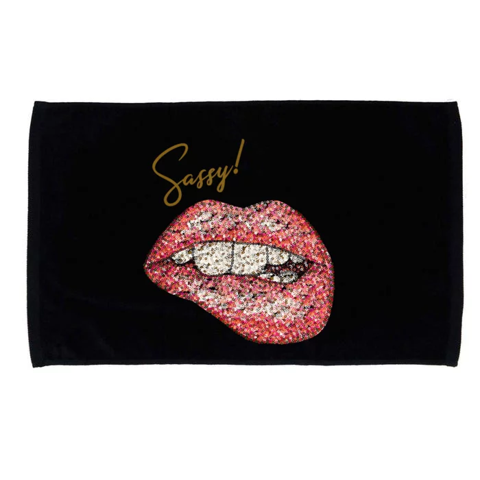 Sassy Lips Sexy Girl Graphic Sexy Lips Biting Microfiber Hand Towel