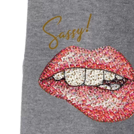 Sassy Lips Sexy Girl Graphic Sexy Lips Biting Doggie 3-End Fleece Hoodie